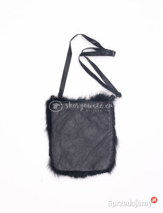 Torebka skórzana z naturalnym futrem z lisa Listonoszka  Szaflary