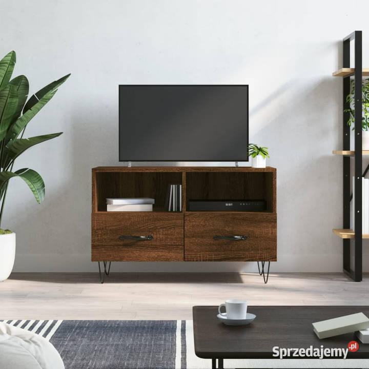 Szafka pod telewizor brązowy dąb 80x36x50