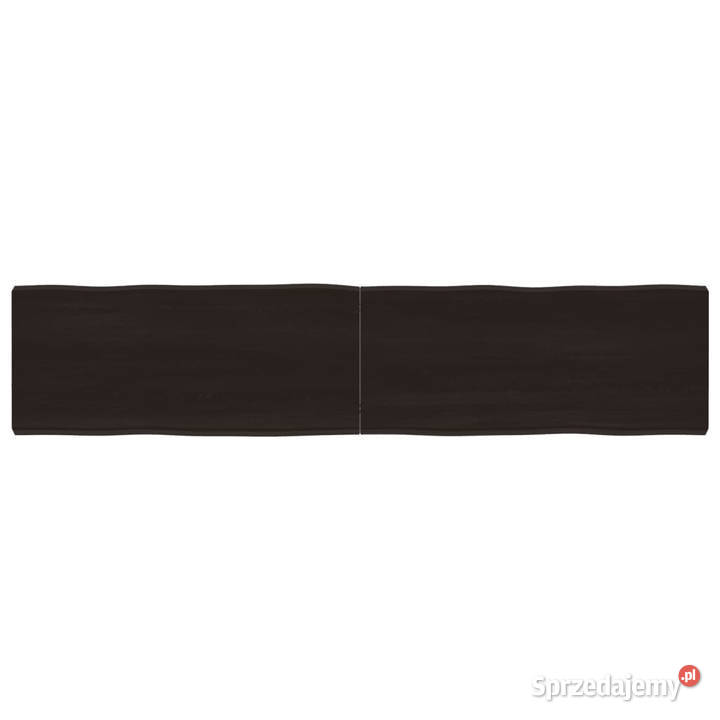 Blat ciemnobrązowy 180x40x26 drewno z naturalną