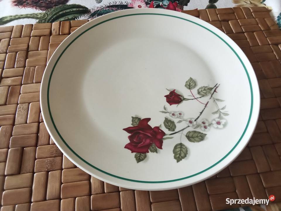 PRL patera talerz Chodzież róża biały Talerze i talerzyki Łódź