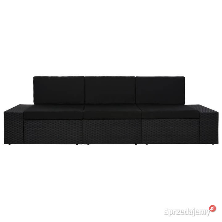 Sofa modułowa 3osobowa rattan PE czarna WM49506 Warszawa sprzedam
