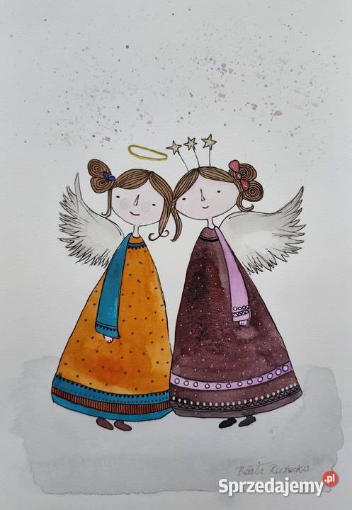 Akwarela Akwarelka Obraz pt Świąteczny Duet Rzeszów