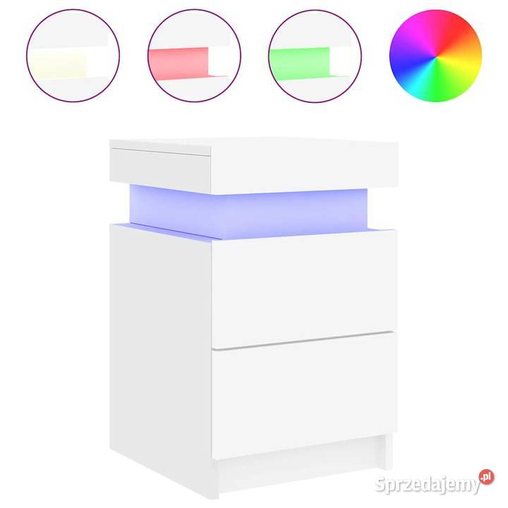 vidaXL Szafka nocna z oświetleniem LED biała mazowieckie Warszawa