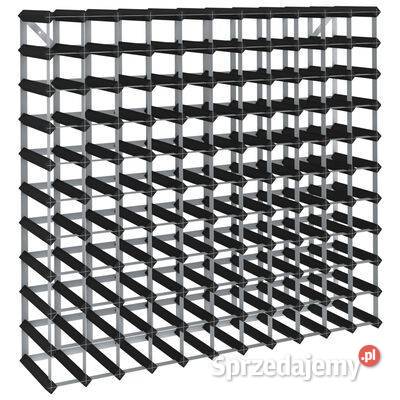 vidaXL Stojak na 120 butelek wina czarny lite mazowieckie