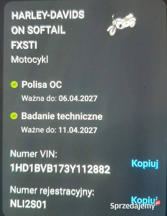 HARLEY DAVIDSON SOFTAIL ANIVERSARY Kobiela