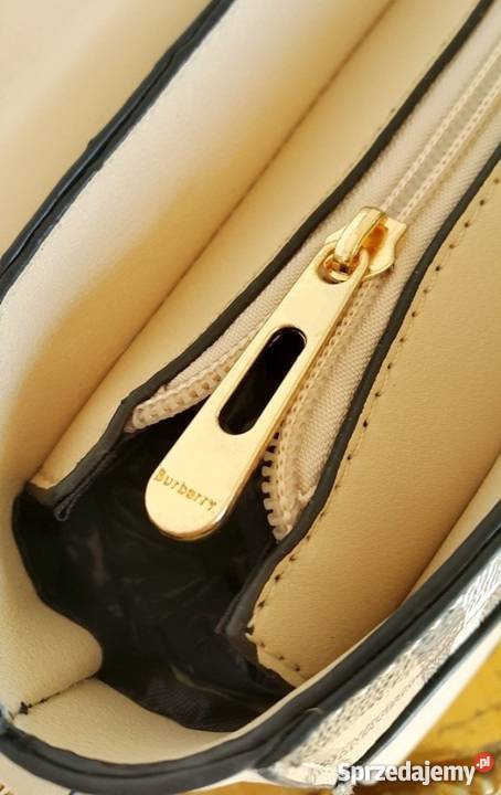 BURBERRY TOREBKA LISTONOSZKA KRATKA LOGOWANA BEŻ