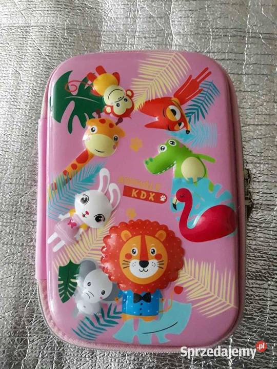 Różowy piórnik animals KDX 3D Artykuły szkolne