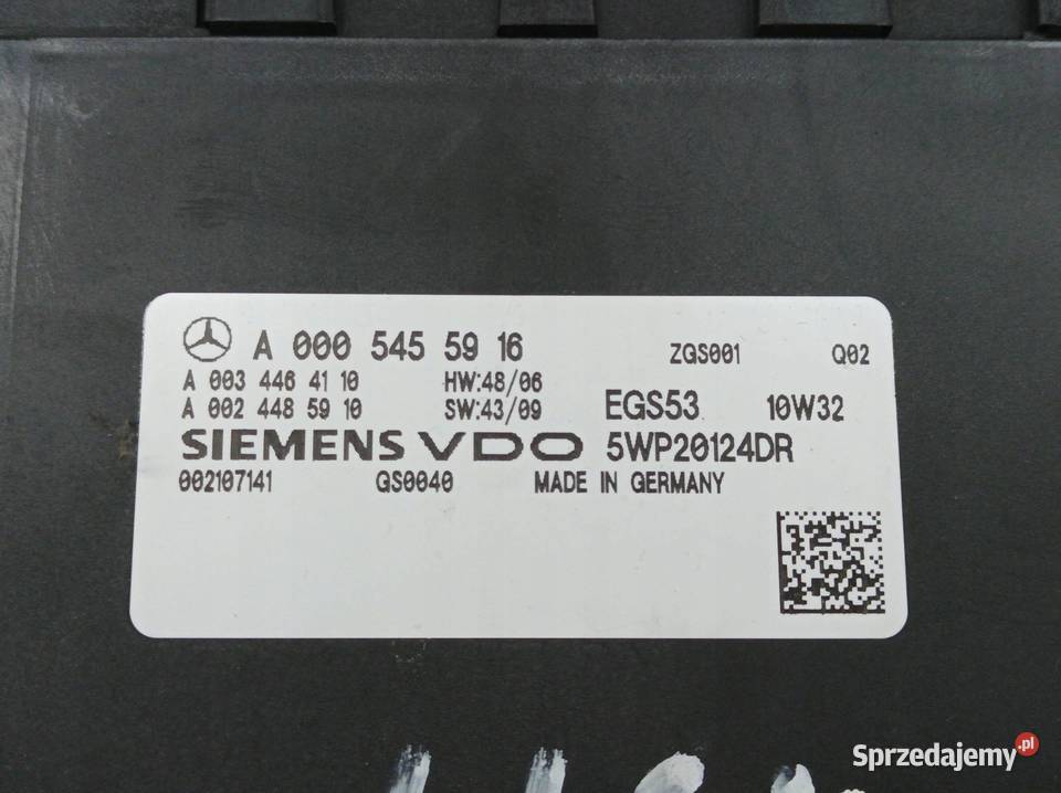 MODUŁ A0005455916 MercedesBenz Cklasa III Rok produkcji 2010 Układ elektryczny, zapłon
