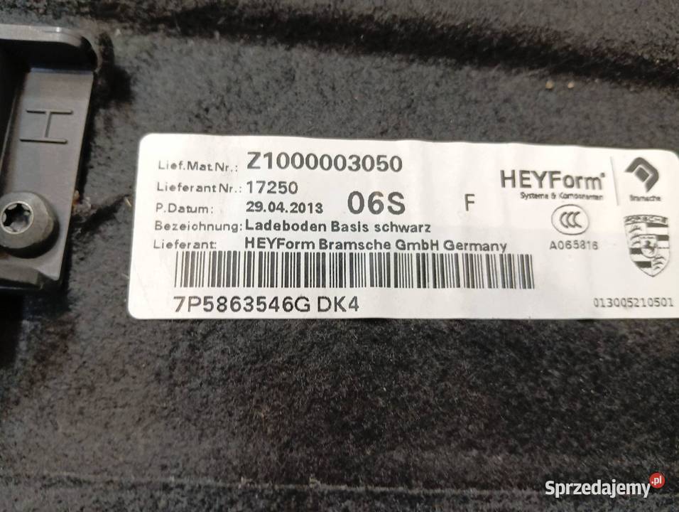 PODŁOGA BAGAŻNIKA DYWAN WYKŁADZINA 7P 7P5863546G