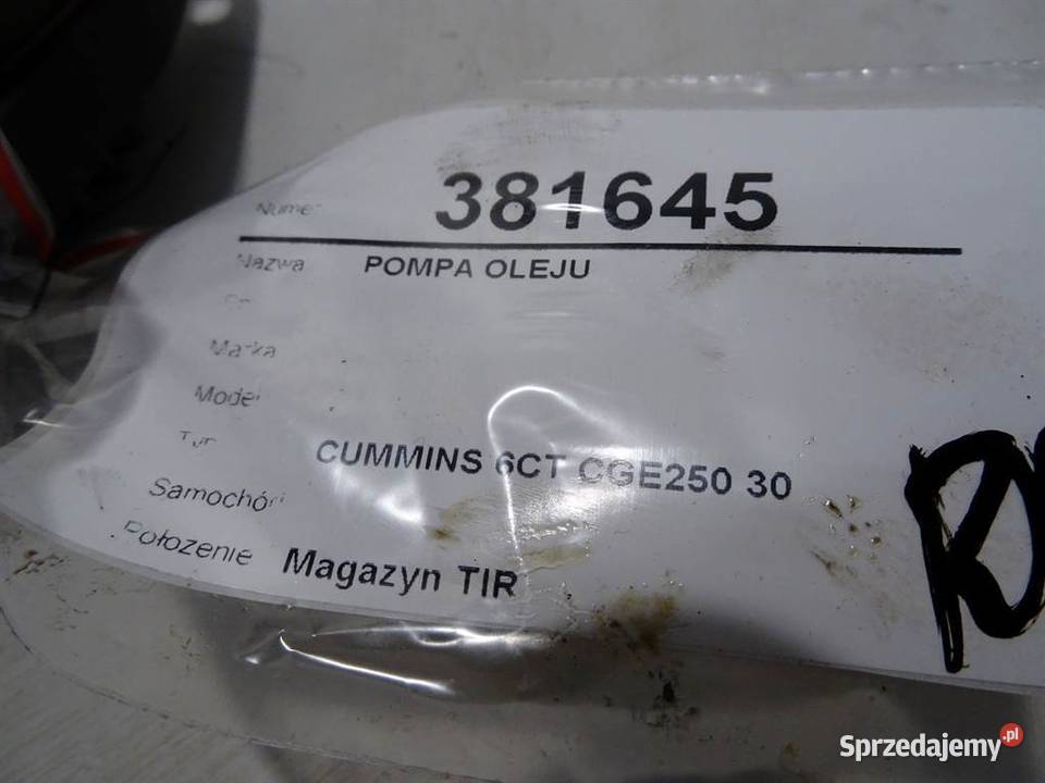 POMPA OLEJU 3948071 SMAROWANIA SILNIKOWA