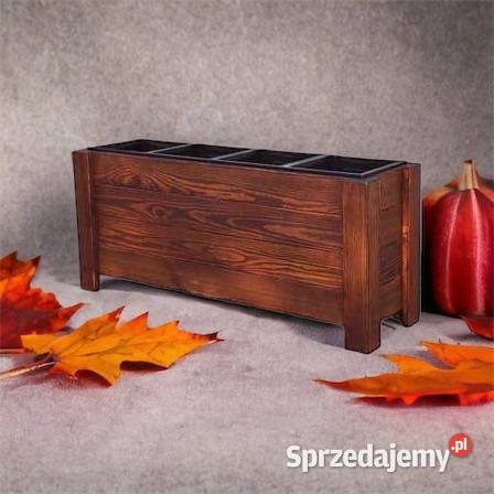Donica Drewniana Lakierowana W4D4 wkłady Donice ogrodowe Lelów