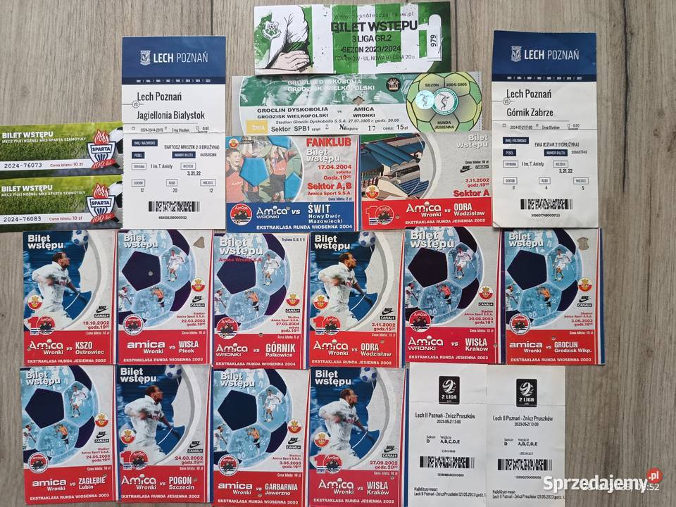 Kolekcjonerskie bilety meczowe polskich klubów Pozostałe Wronki