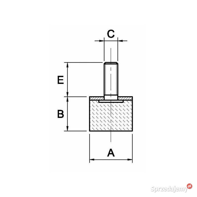 Amortyzator gumowy męski typ D Fi 50x15 mm Kamionna