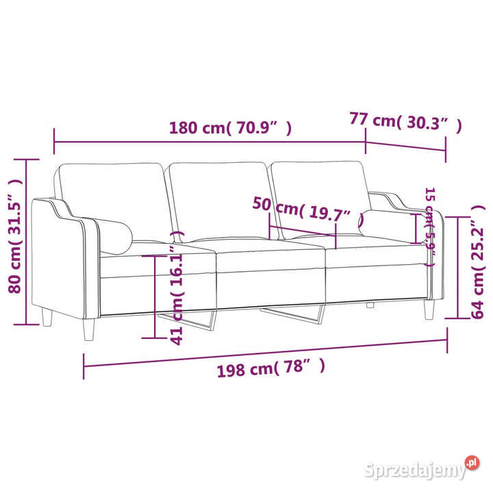3osobowa sofa wypoczynkowa z poduszkami Warszawa