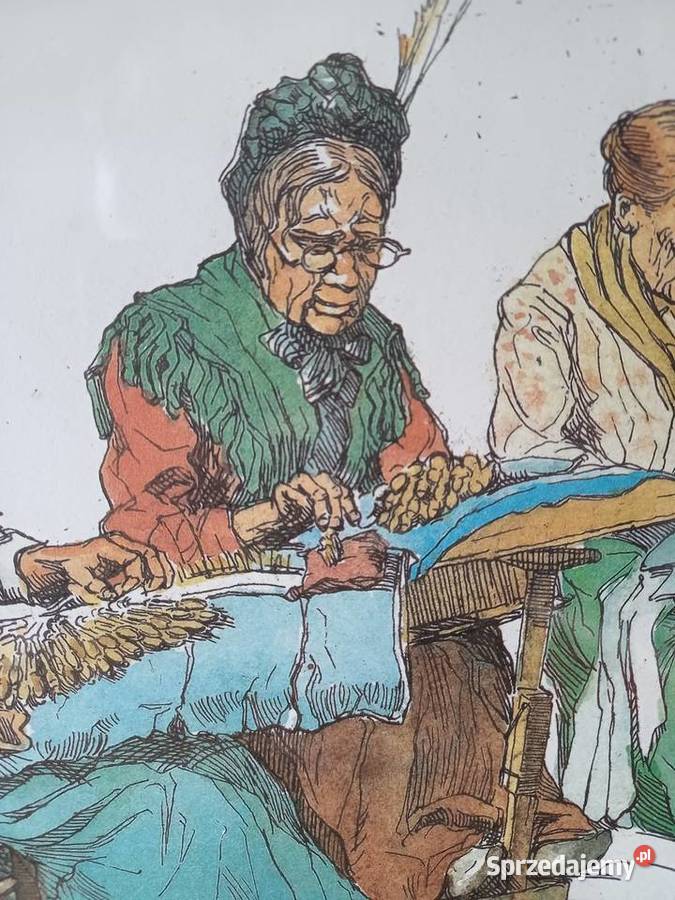 vintage obraz kolorowy grawer Nowy Targ