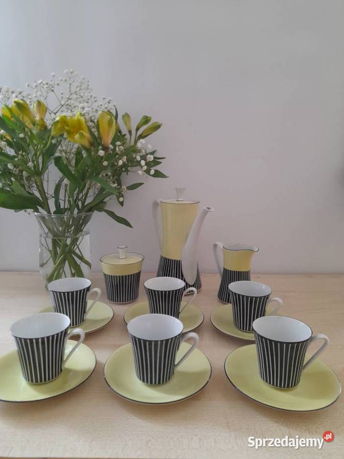 Porcelanowy serwis espresso Volkstedt lata Porcelana i szkło dolnośląskie sprzedam