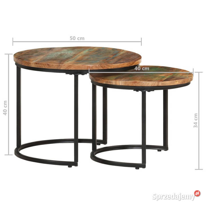 Stoliki wsuwane pod siebie 2 lite drewno