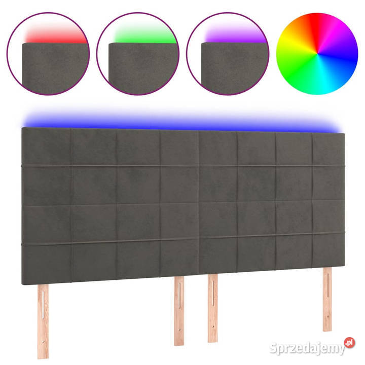 Zagłówek do łóżka z LED ciemnoszary 160x5x118128 Ramy i stelaże Warszawa