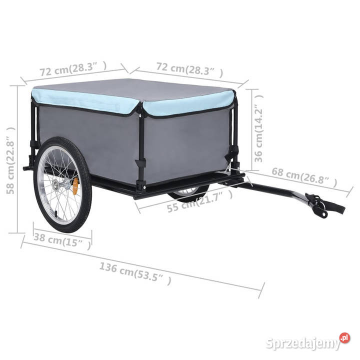 Przyczepka rowerowa 65 czarnoniebieska WM92589 sprzedam