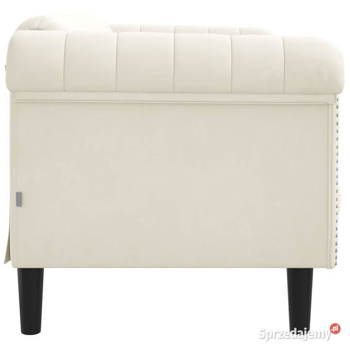 Sofa dwuosobowa kremowa aksamit WM372582 Warszawa sprzedam