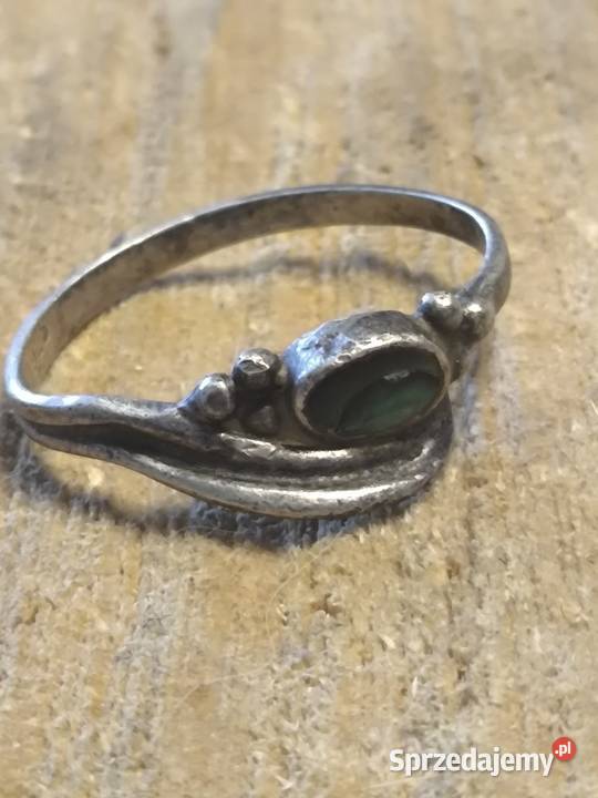 srebrny pierścionek muszla Avalone Vintage śląskie Mysłowice