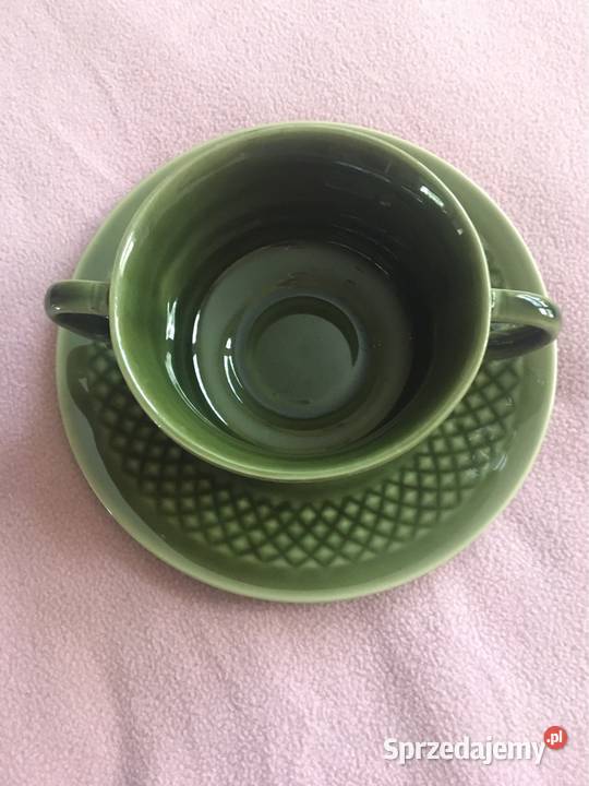 Bulionówki Porcelit Tułowice PRL zielone opolskie Opole