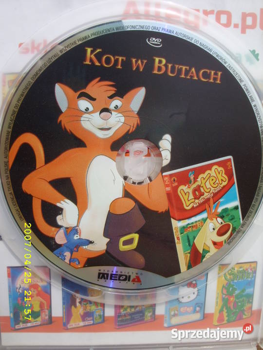 BAJKI na DVD KOT W BUTACH I BRZYDKIE KACZATKO 3 dla dzieci Wołów sprzedam