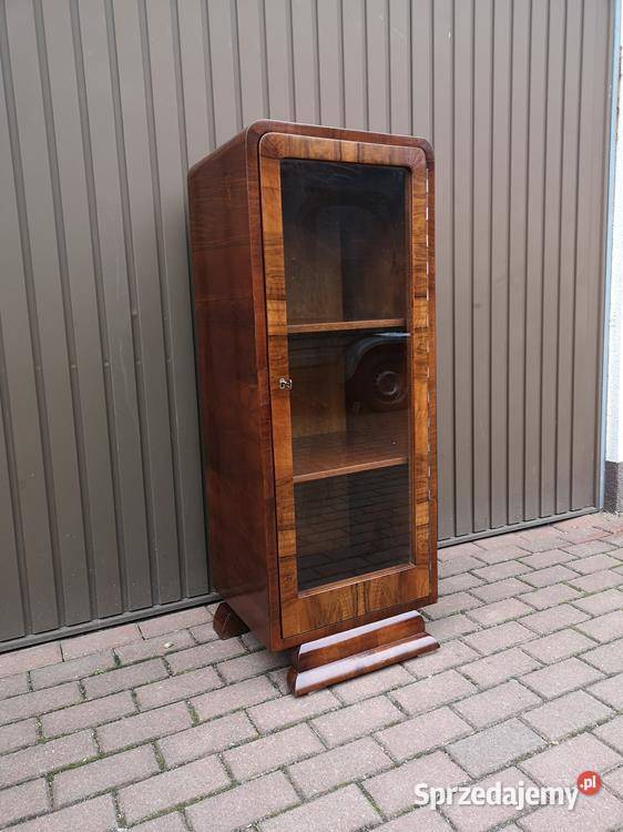 Słupek Witryna ArtDeco Orzech Unikat Stara Antyk Swarzędz