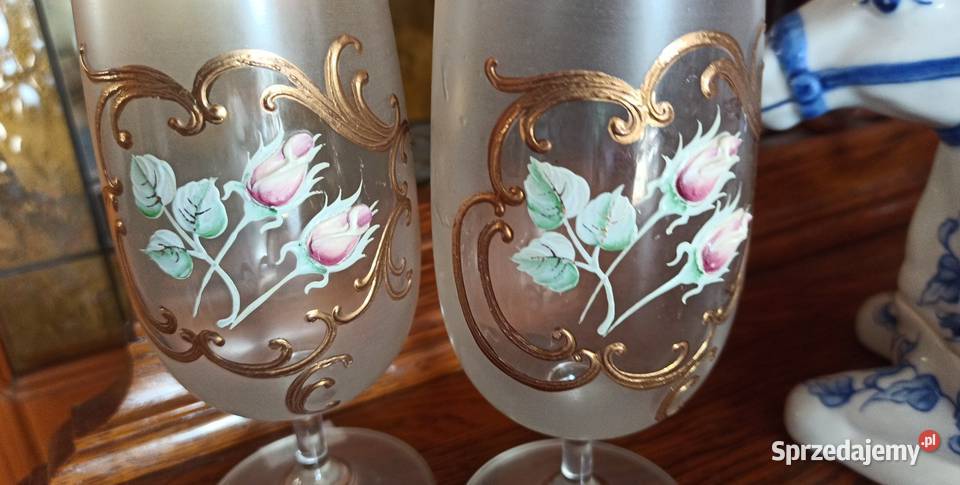 Kieliszek Bohemia Kobaltowe szkło Ręcznie Gdańsk