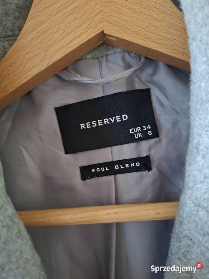 Szary płaszcz Reserved szary/srebrny Warszawa sprzedam
