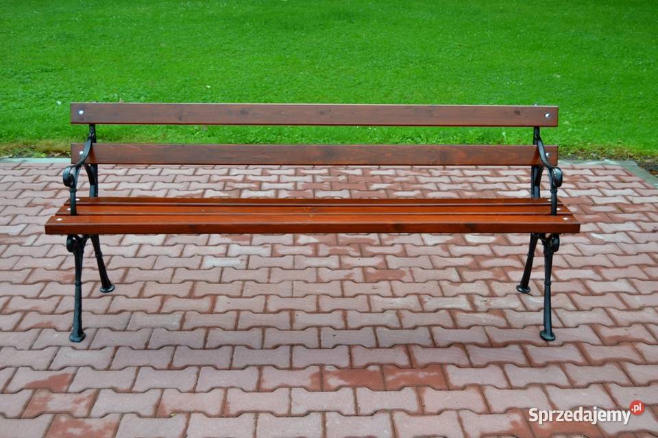 ławka parkowa miejska z podłokietnikiem żeliwna