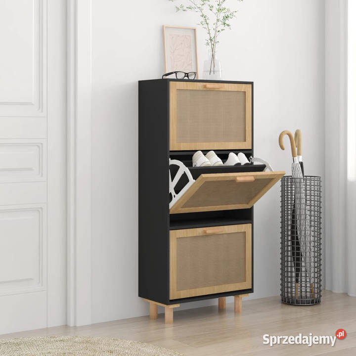 Szafka na buty czarna 52x25x115 materiał Warszawa