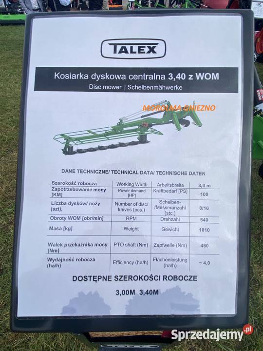 Kosiarka dyskowa centralna MAXI CUT TALEX z WOM Opole sprzedam