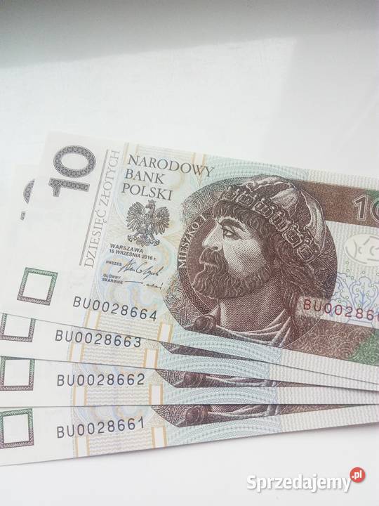 Banknoty kolekcjonerskie 10 zl 2016 r z dwoma zerami