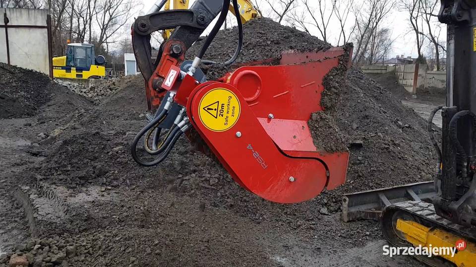 Łyżka przesiewająca do minikoparki ziemia humus