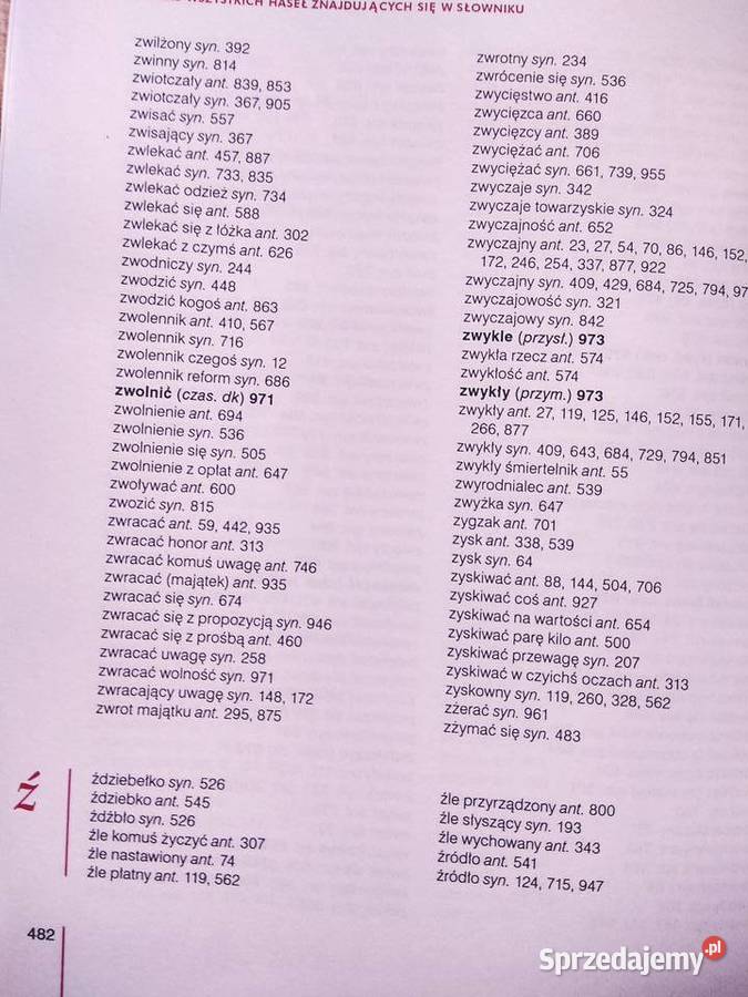 Słownik synonimów i antonimów książki unikatowe Warszawa sprzedam