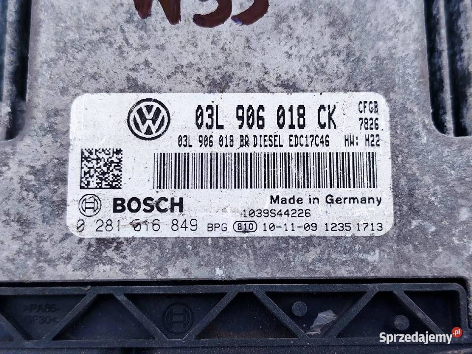 Skoda Superb B6 20TDI STEROWNIK KOMPUTER SILNIKA Części samochodowe Przemęt