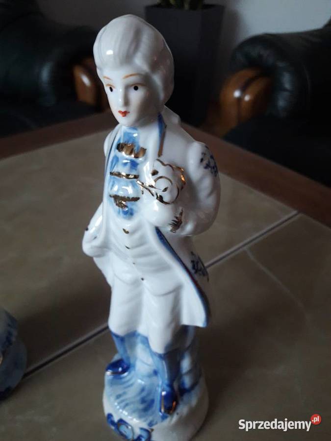 Para dworzan porcelana sygnowana komplet lubelskie Janów Lubelski