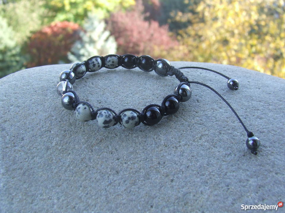 Bransoletka z jaspisuz onyksujaspis dalmatyński Stalowa Wola