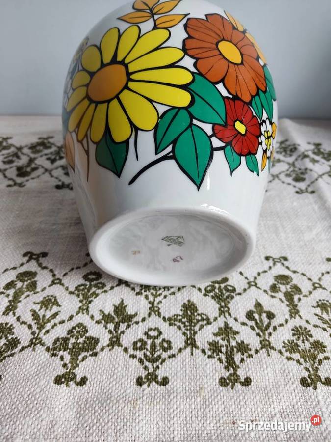 Wazon porcelanowy w kwiaty z Chodzieży Głuchołazy