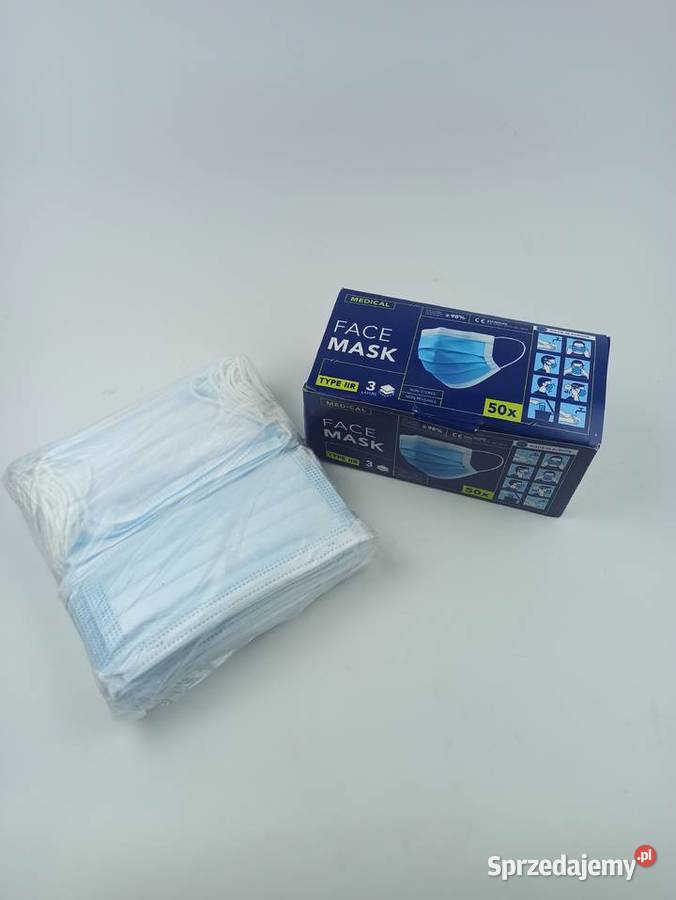 Maseczki Medyczne Niebieskie Typ IIR 50 podkarpackie Stalowa Wola