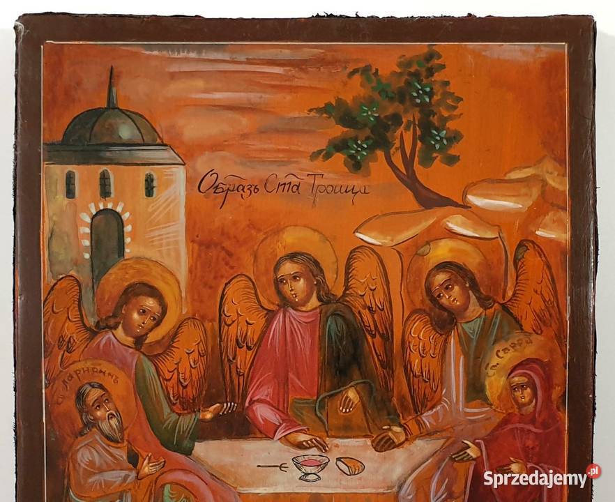 Ikona Święta Trójca Starego Testamentu 0190 Antyki, Sztuka, Kolekcje Warszawa