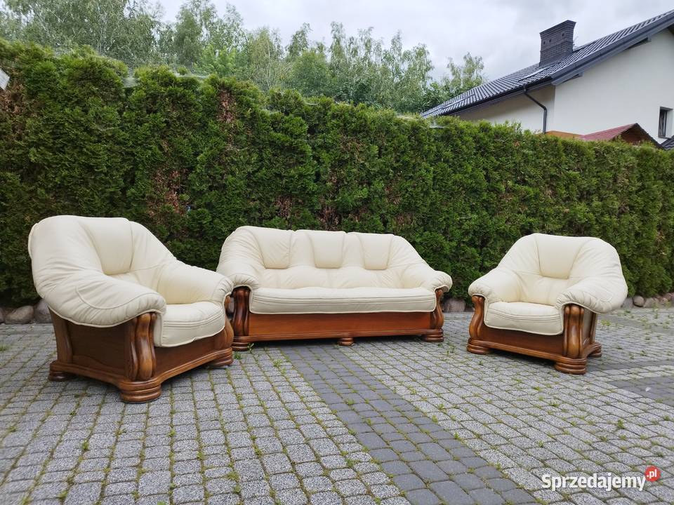 Kanapa dwa fotele nowa skóra Korytów sprzedam