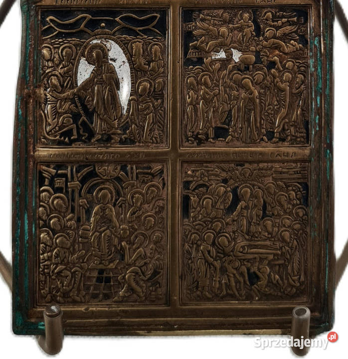 Ikona podróżna Podwyższenie Krzyża Pańskiego Malarstwo mazowieckie sprzedam