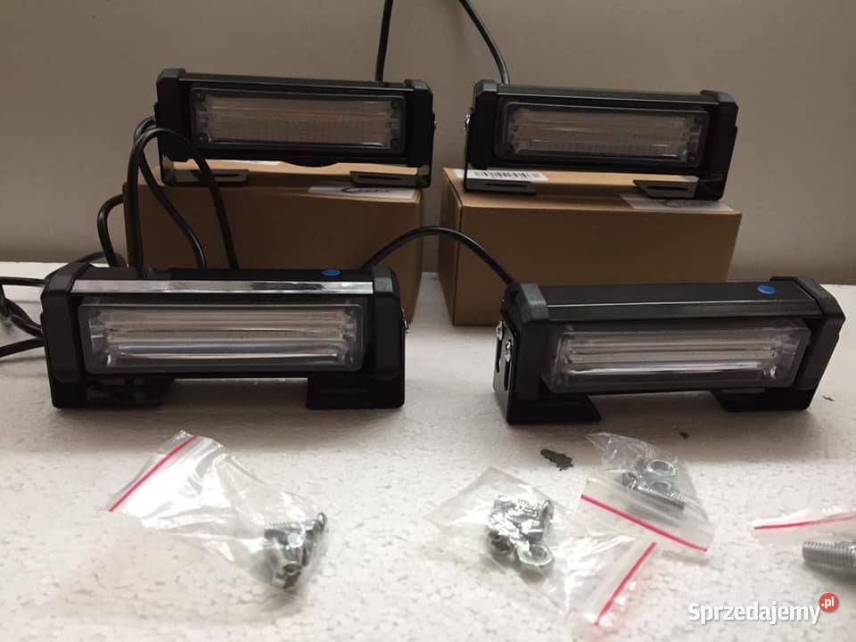 4x stroboskop niebieski 8W 12V lampa Led Pomiechówek
