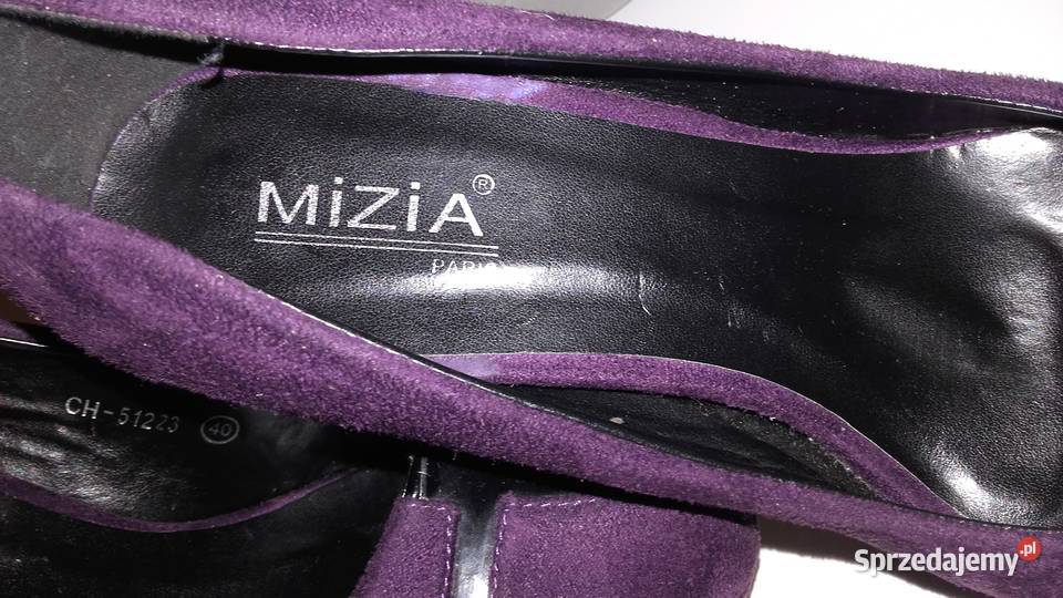 Bakłażanowe buty na wysokim obcasie nubik Katowice sprzedam
