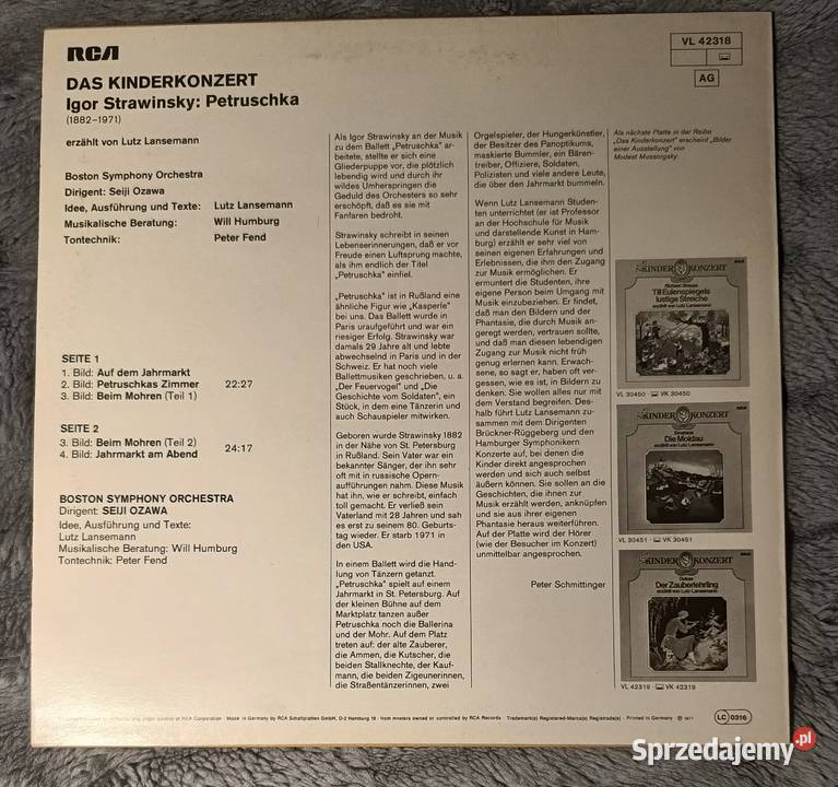 Album winylowy Igor Strawiński Petruszka Wronki