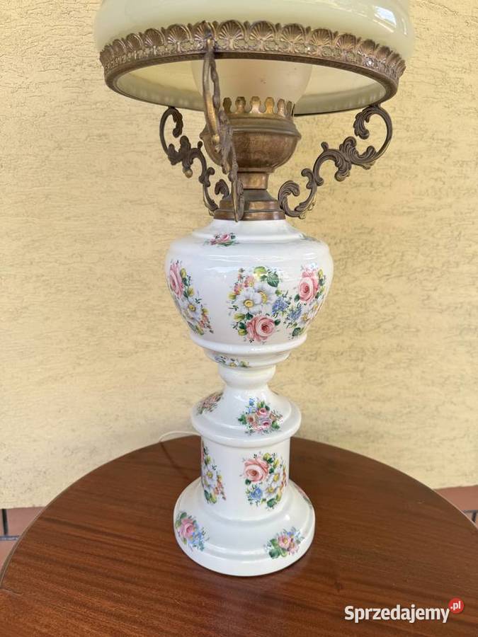 Lampa stołowa antyk naftowa stylowa nocna