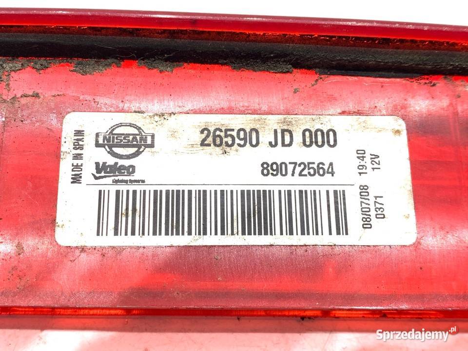 LAMPA STOP NISSAN QASHQAI J10 26590JD000 osobowe