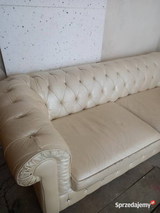 Komplet sof Chesterfield skóra naturalna 321 200cm wielkopolskie Kórnik